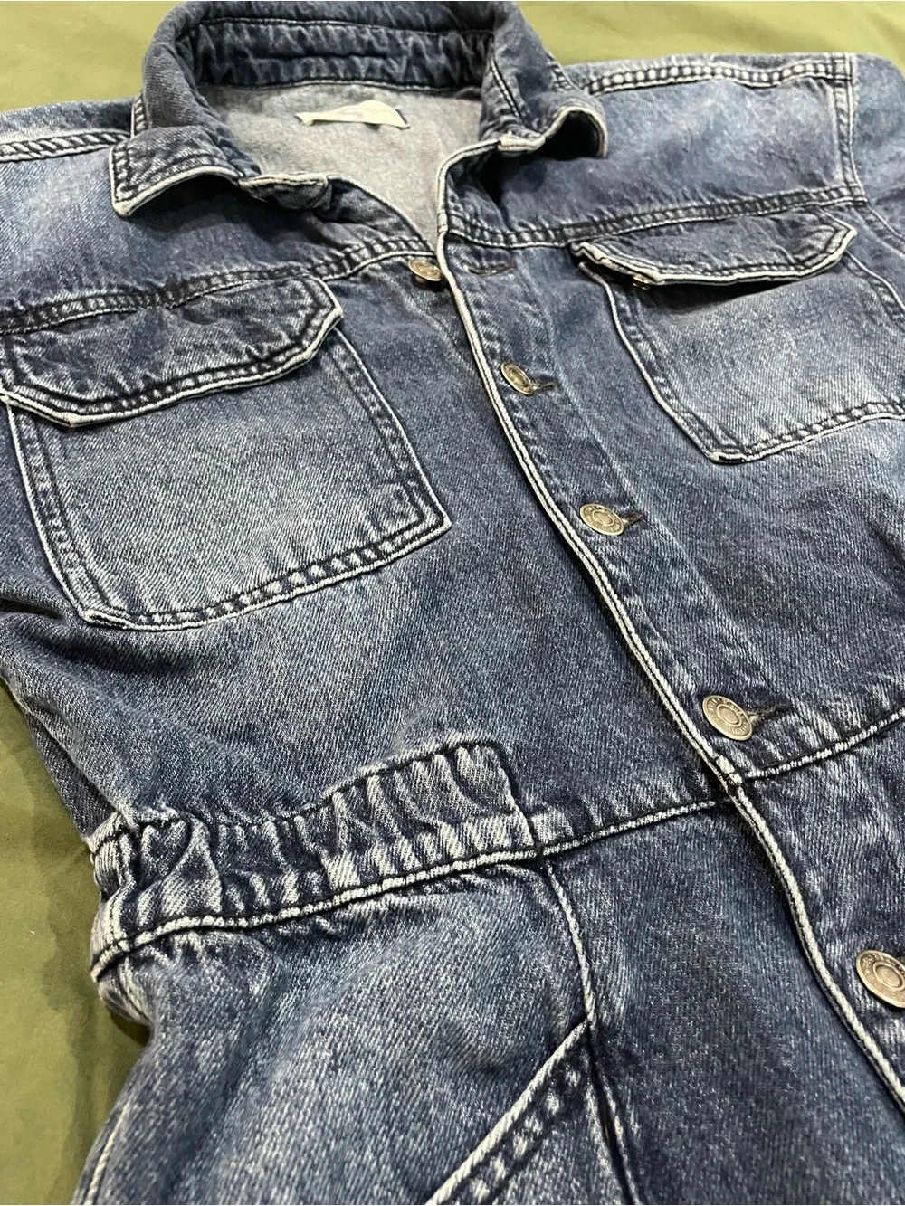 We The Free Oversized relaxed fit denim cutoffs romper/Free People/SMALL/NWOT